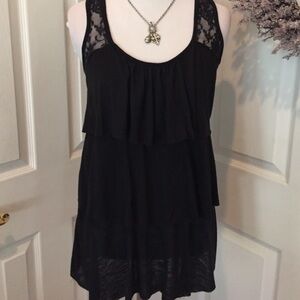 Black lace and ruffles